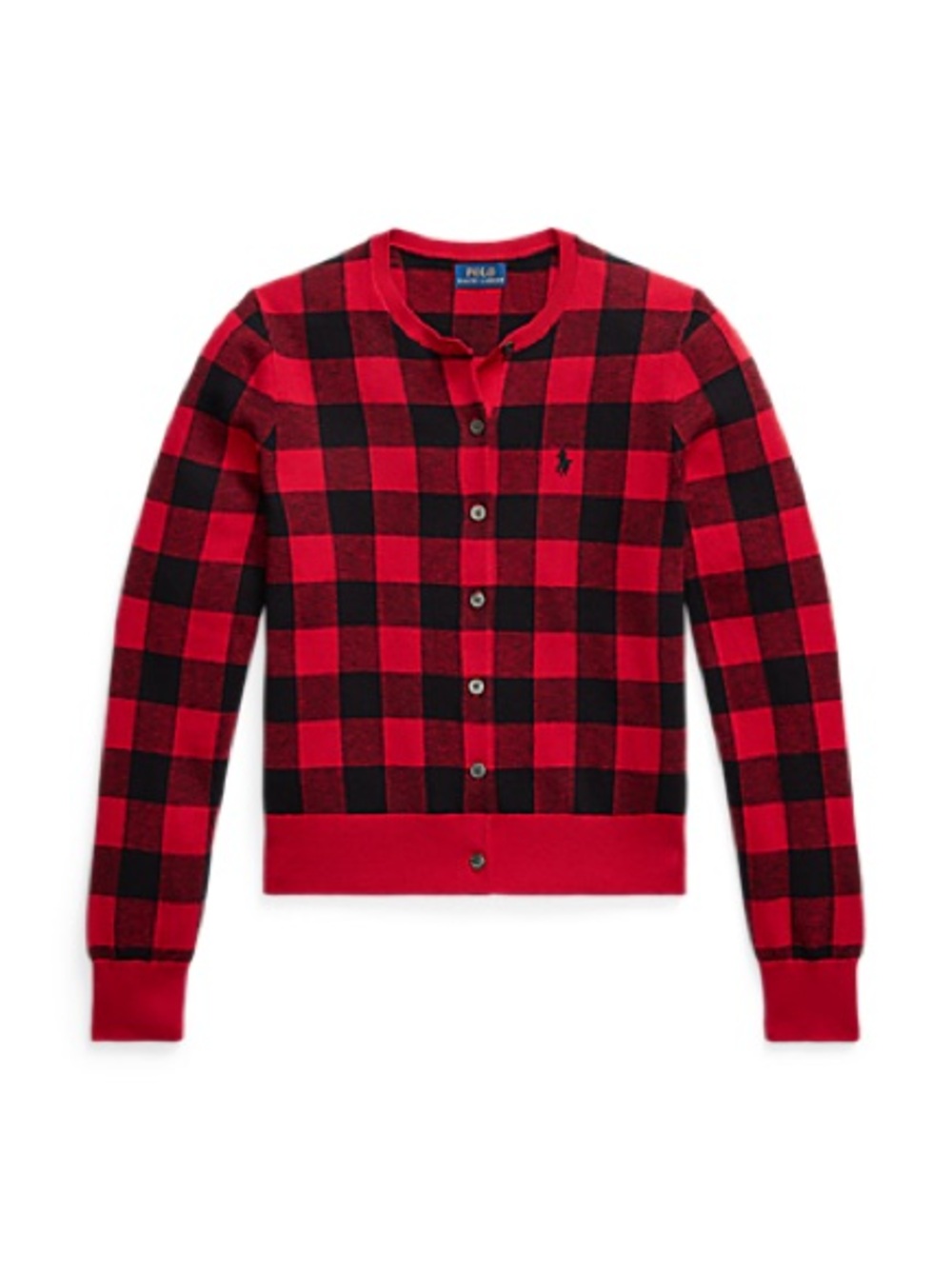 Plaid Cotton- Wool Cardigan